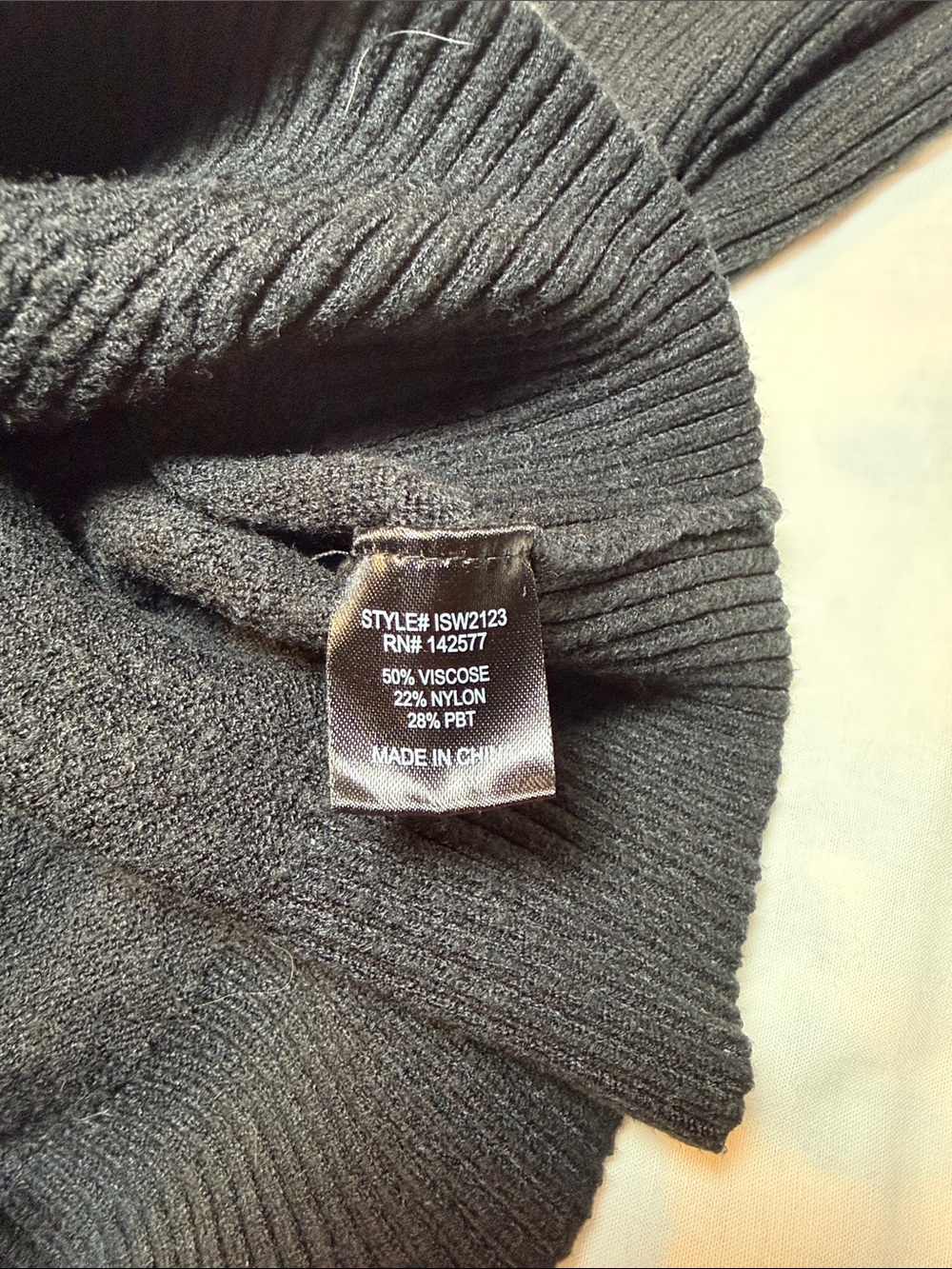 Black Cable-Knit Turtleneck Sweater Dress Large - Picture 8 of 8